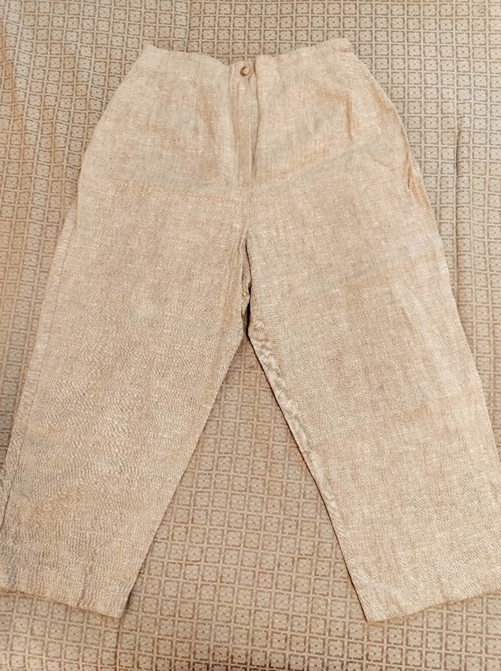 Harve Benard Cropped 100% Linen Wide Leg Pants
